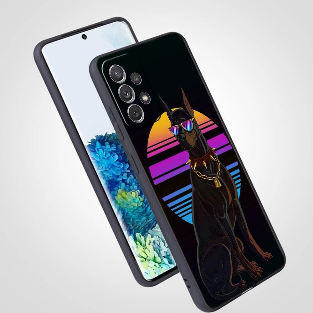 Doberman Dog Phone Case for Samsung Galaxy A55 A35 A15 A14 A13 A25 A54 A51 A71 A72 A73 A32 A52 A41 5G Soft TPU Shell Fundas Bags