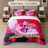 Chainsaw Man 3Pcs Bedding Set, Personalized Custom Name Text, 1 Duvet Cover & 2 Pillowcases For Bedroom