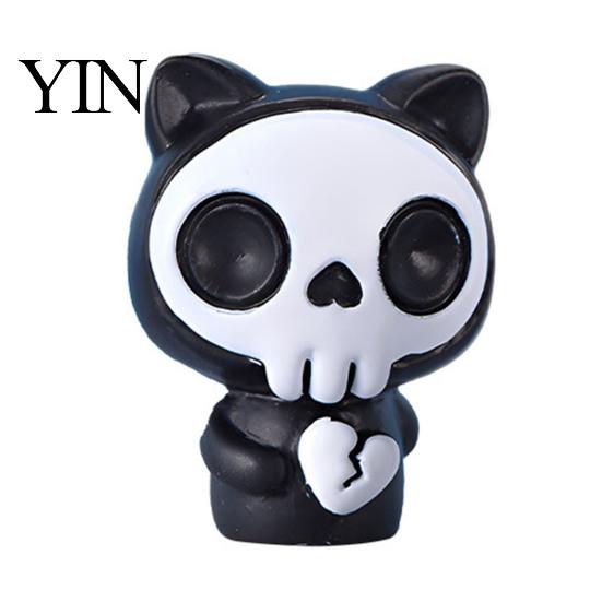 Spooky Ornaments for Indoor Plants Halloween Miniature Ornament, Skeleton Tombstone Miniature, Cute Mini Grim Reaper Haunted House Decoration Desk Bat