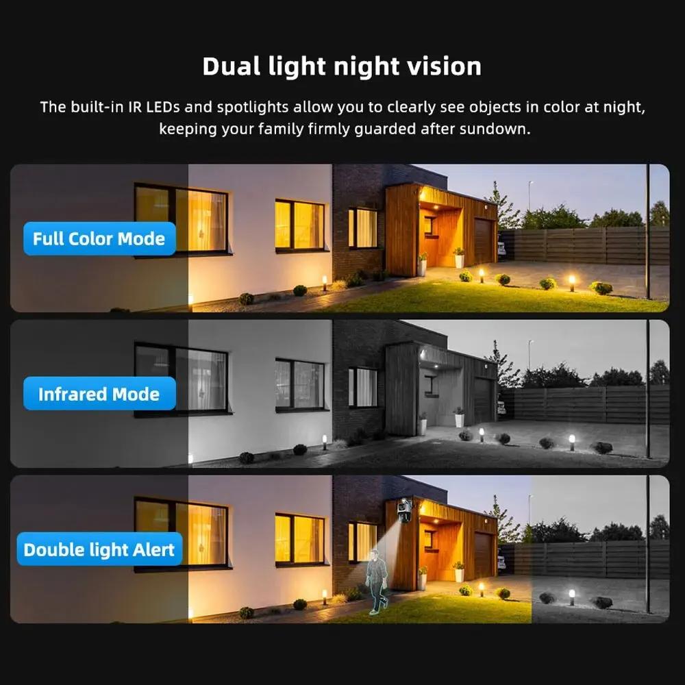 Nytt EU Dual Lens 4G IP-kamera WiFi 8MP 4K overvåkingskameraer Trådløst utendørs Smart Home Night Vision V380 digital zoom CCTV-kamera