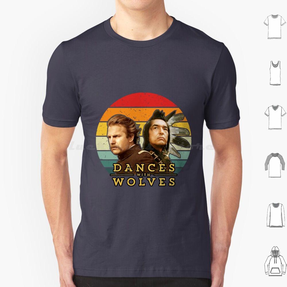 Dances With Wolves T Shirt Big Size 100 Cotton Dances With Wolves Man Movie Animals Nature Dances Moon Music Retro Western