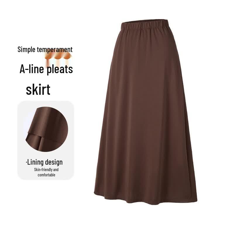 Snowforte Silk Blend A-Line Midi Skirt XL