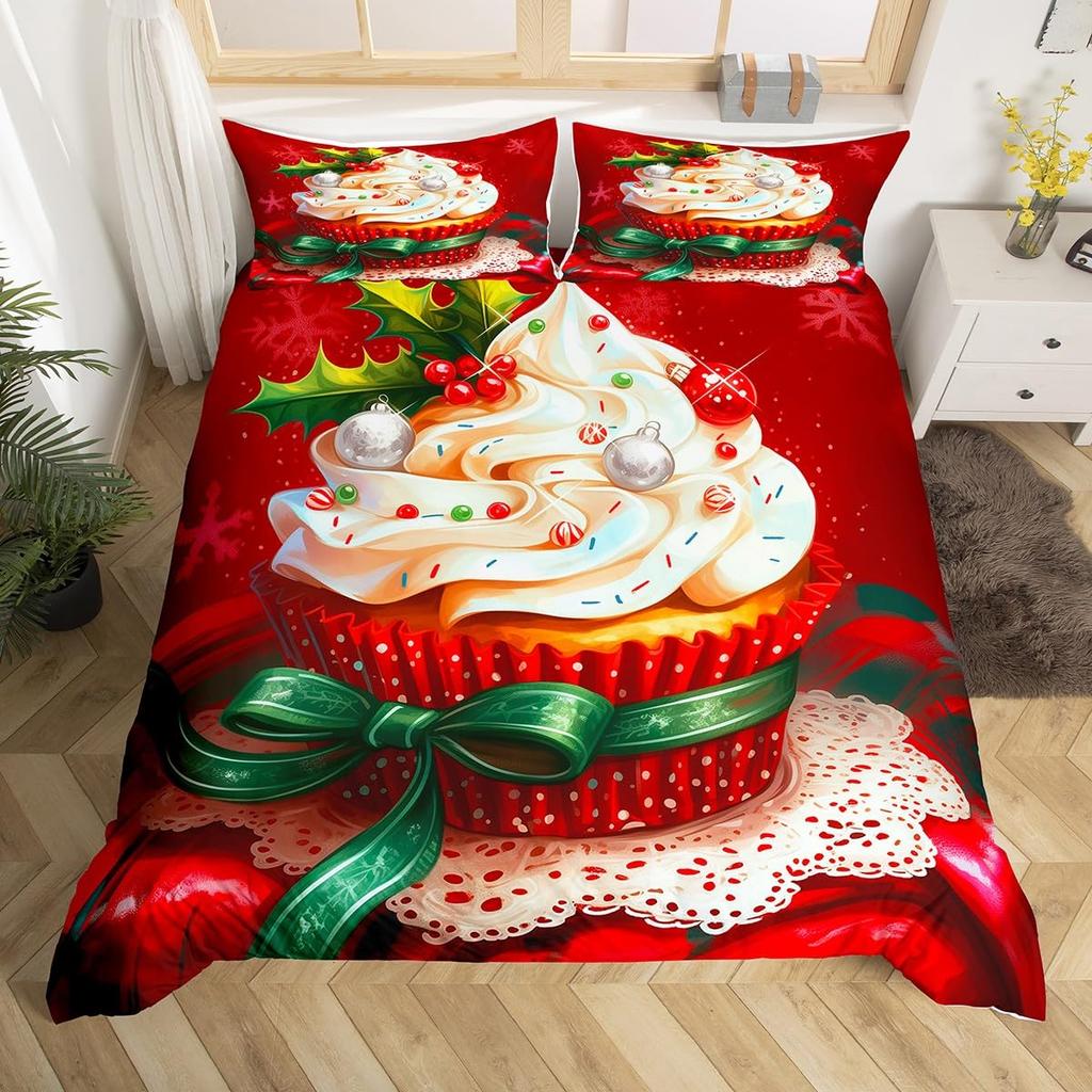 Cake Duvet Covers King Cute Bedding Set For Kids Adults Girls Bedroom Funny Food Duvet Cover Birthday Gifts Cake Bed Cover 3 Pcs