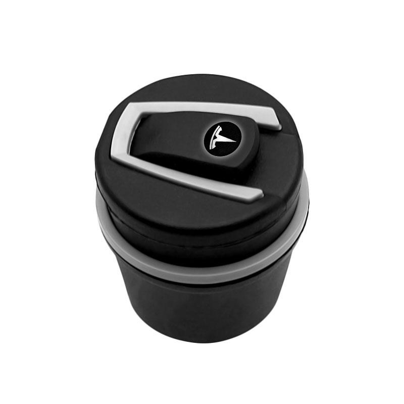 

Portable ash container water cup holder car ashtray Caps For Tesla Model 3 2022 Y X S Cc3 Cybertruck 2021 Y Juguete Roadster чорний