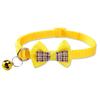 Cute Plaid Bow Tie Pet Collar Adjustable Polyester Dog Cat Necklace Bell Charm Colorful Checkered Design Winter/Spring Summer