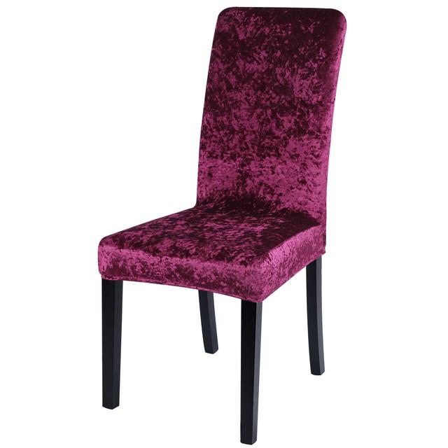 Chair Cover Velvet Shiny Fabric Chair Slipcover Spandex Elastic Removable Seat Case for Dining Room Wedding Party Hotel Banquet