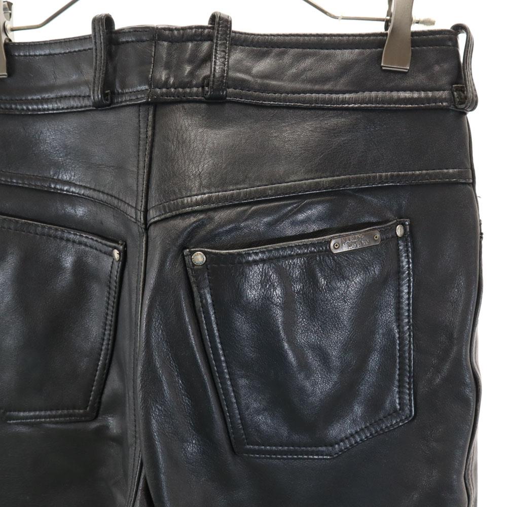 HARLEY DAVIDSON 90s Old Leather pants W30 black Bike wear Men's Used