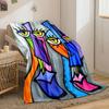Abstract Face Art Blanket Bedroom Blanket for Livingroom Couch Lunch Break Soft Throw for Friend's Festival Gift