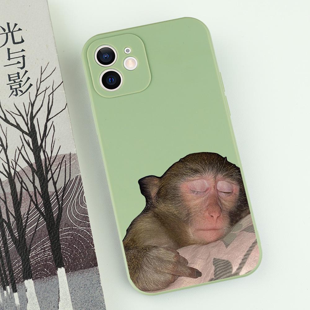 Funny Monkey Shaped Phone Case For iPhone 16 15 14 13 12 11 Pro Max Mini X XS XR SE 7 8 Plus Shockproof Animal Soft Cover Fundas