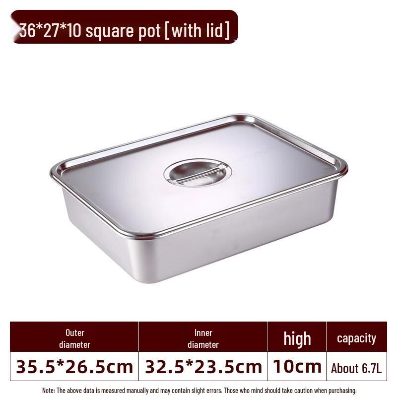 Stainless Steel Deep Rectangular Buffet Pan with Lid