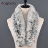 Natural Fur Scarf Winter Women Warm 100%Genuine Real Rex Rabbit Fur Scarf New Fashion Russia Lady Real Fur Shawl Pompom