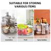 Kitchen Transparent Storage Turntable 12'' and 9'' 2 Pcs Round PET Clear Rotating Turntable Organizing and Storage Boxes for Cabinets Pantry Refriger