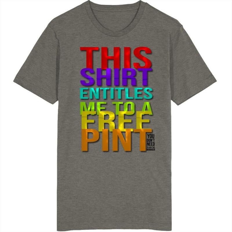 Free Pint Parody Joke Bar Beer T Shirt S разноцветный