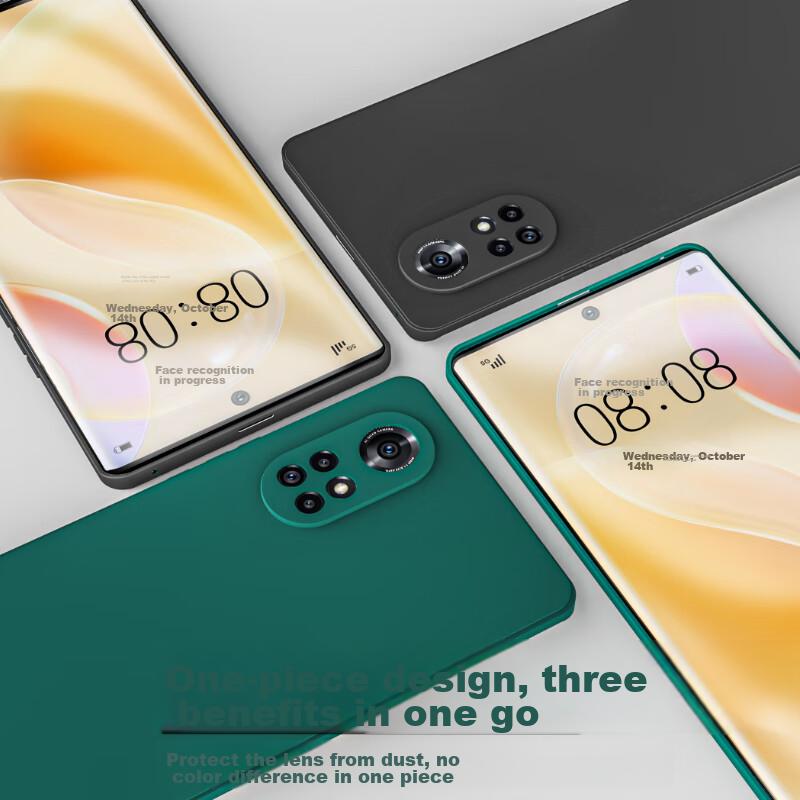 Phone Case for Huawei Nova 8 Pro, Nova 8 Pro Protective Cover, Full Lens Protection Upgraded Frosted Anti-Drop Silicone Soft Case - Midnight Black