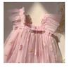 Butterfly Embroidered Mesh Dress: Summer 2025 Baby Girl Princess Puff Sleeve Skirt