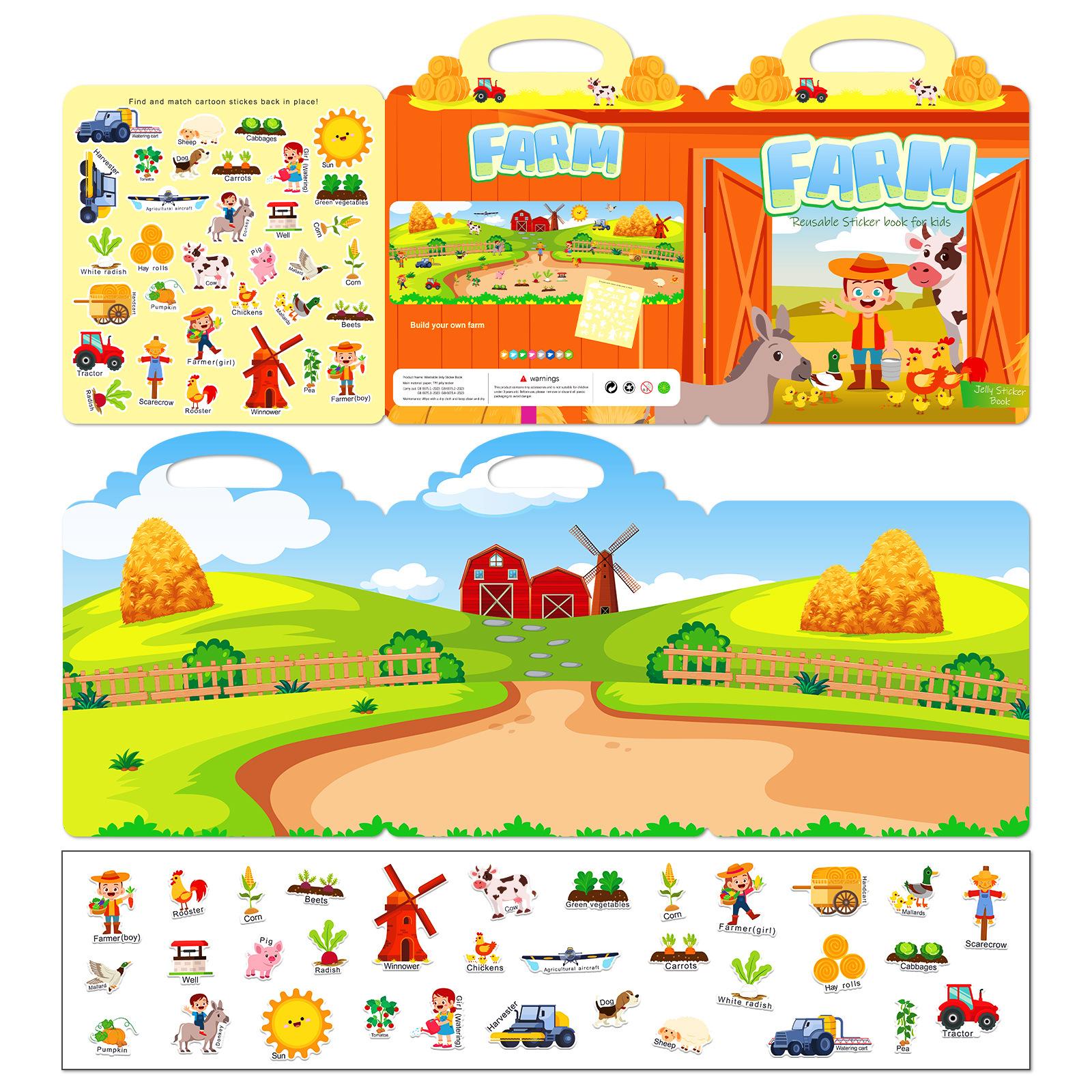 

Книга-наклейка с желе для самостоятельного изготовления Happy Farm для детей, обучающая раннее образование, родитель-ребенок, игрушка, ферма, интерес, желе, наклейка, книга