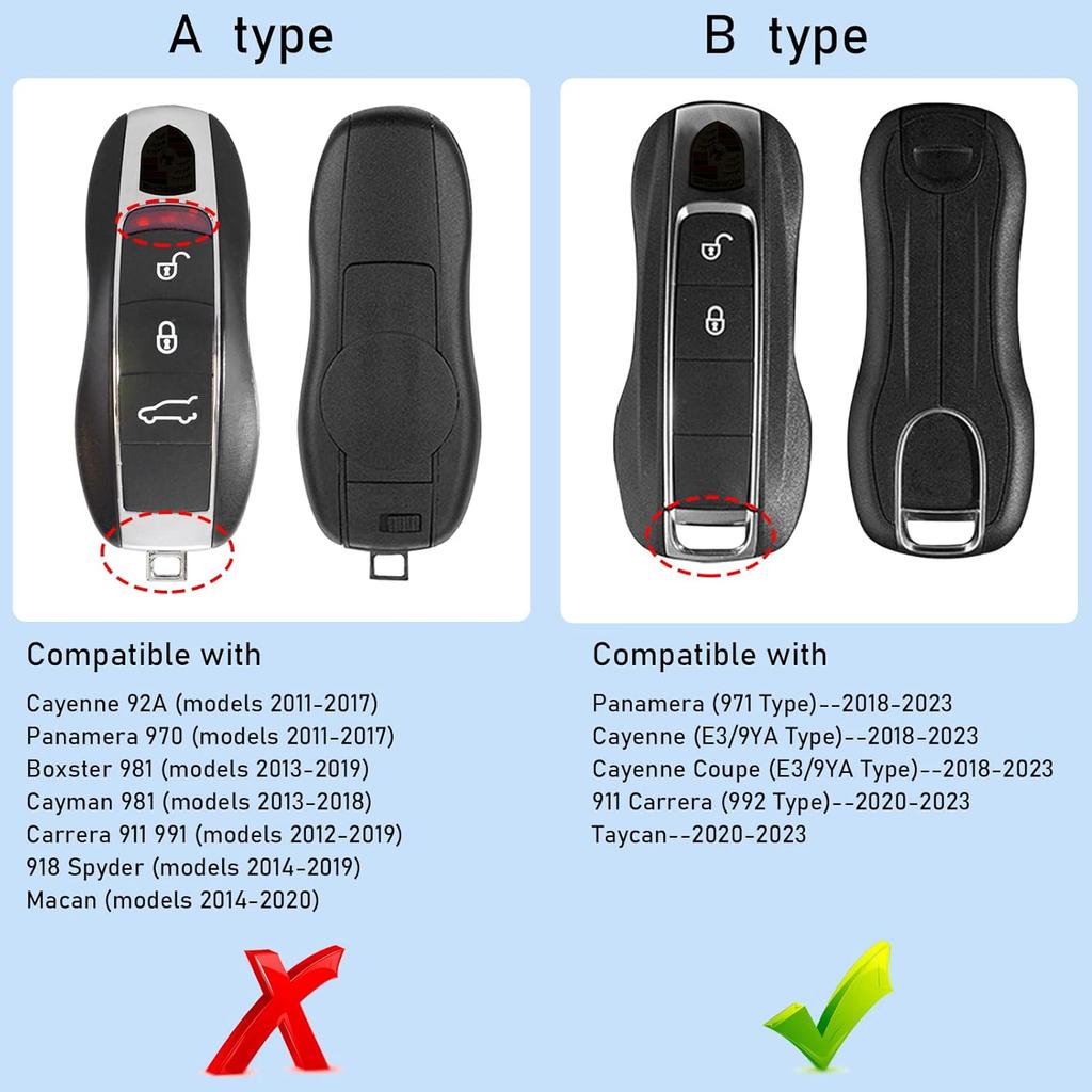 Jaronx Compatible With Porsche Key Fob Cover, Compatible With Cayenne Panamera Key Fob Cover 2018-2024, Compatible With Porsche Carrera Taycan -2024