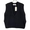 JANE SMITH 21WKN-809S Black Oversized V-Neck Wool Vest Best S blackUsed