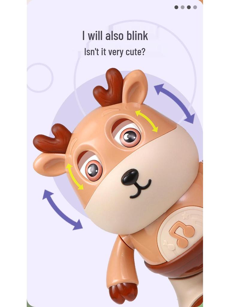 Electric Deer Toy with Sound, Light, Swinging, and Winking Eyes - Children's Toy Inspired by TikTok.