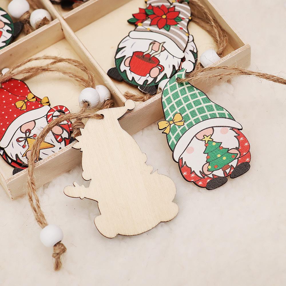 Wooden Faceless Doll Pendant for Christmas & Easter Decorations