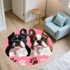 Cute Boston Terrier Pattern Round rug,Carpet Rug for Living Room Bedroom  Playroom ,Non-slip Floor Mat,Holiday Gifts and Birthday Gifts.
