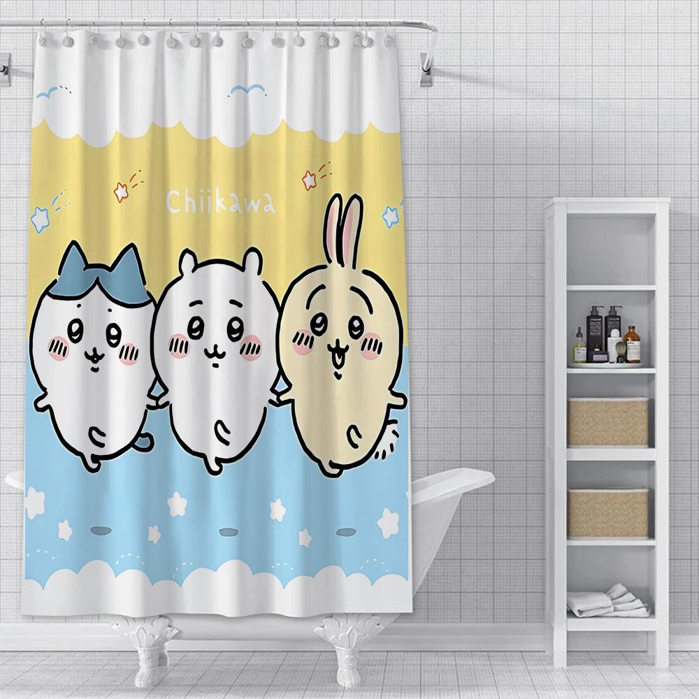 Shower Amine Chiikawas Curtain Waterproof Polyester Fabric Paint Colorful Bath Curtains Home Bathroom Decor Curtain With Hook