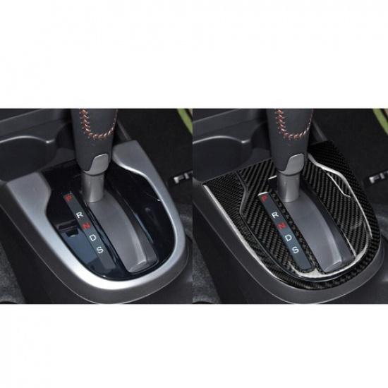 3Pcs Carbon Fiber Interior Gear Shift Panel Cover Trim For Honda FIT JAZZ 14-18