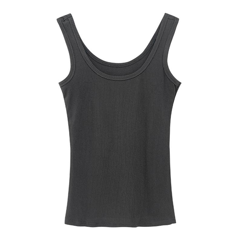 Premium Cotton U-neck Slimming Sports Tank Top - Women's Summer Sleeveless Camisole
