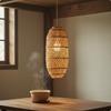 Rattan Pendant Lampshade Retro Design Woven Hanging Light Shade Rustic Elegance Fiber Lamp Cover for