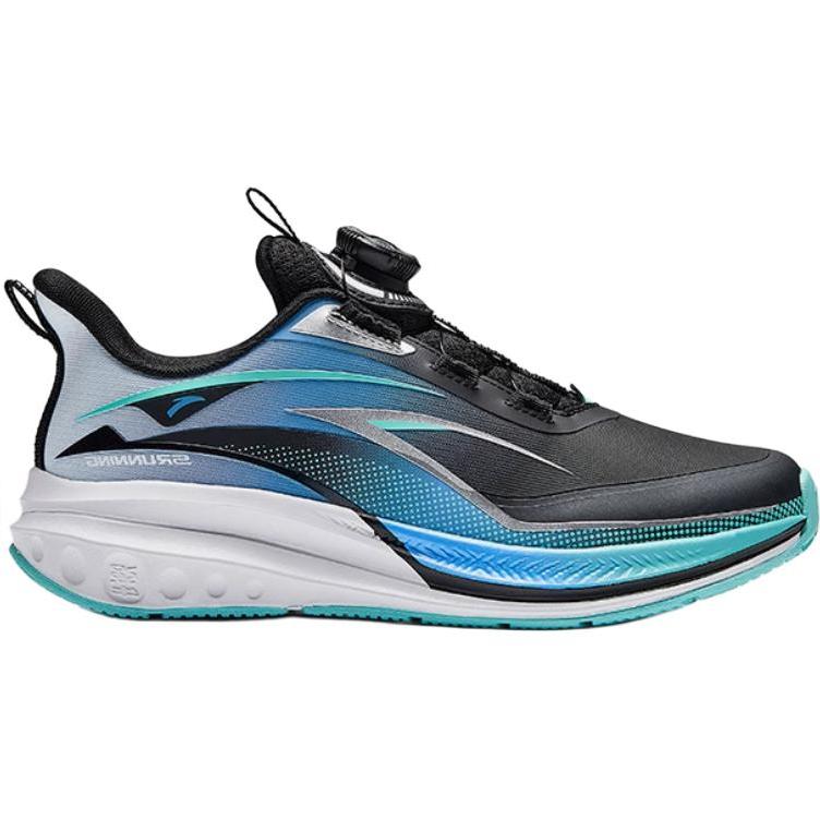 Anta Kids Fabric Comfortable Versatile Anti-Kick Shock Absorption Low-Top Running Shoes Kids Sneaker Black Blue 312445509N-3