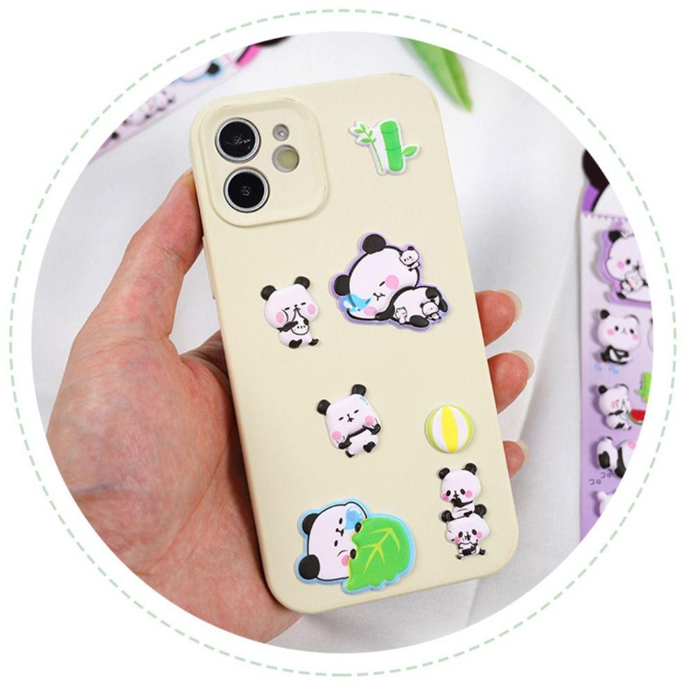 Waterproof Panda Bubble Sticker Gift Box Goo Card Stickers  Skateboards Luggage Suitcases Decor