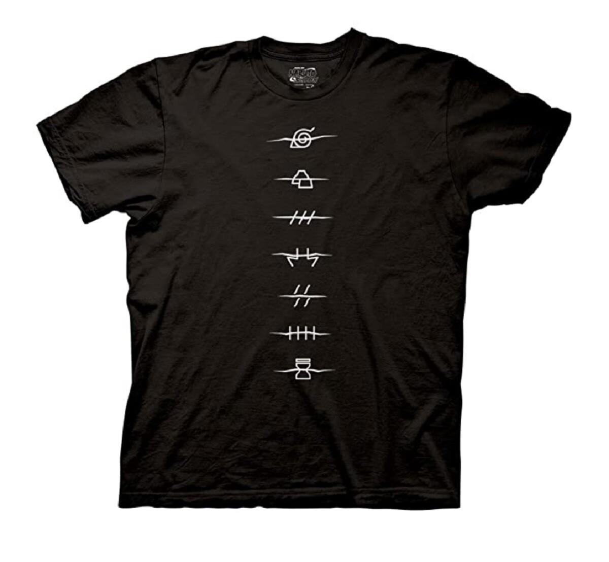Naruto Shippuden Akatsuki Clouds Village Symbols Adult T-shirt XL