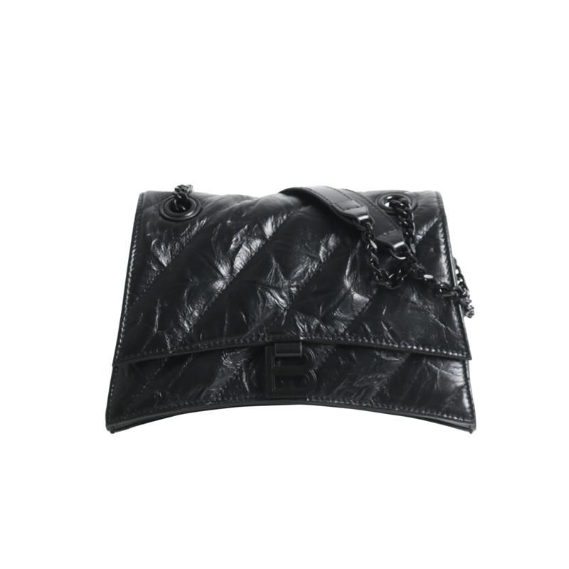 Erste Schicht Rindsleder Damen Tasche 2025 neue Origami Textur Handgriff Kette Sanduhr Tasche Schulter Umhängetasche