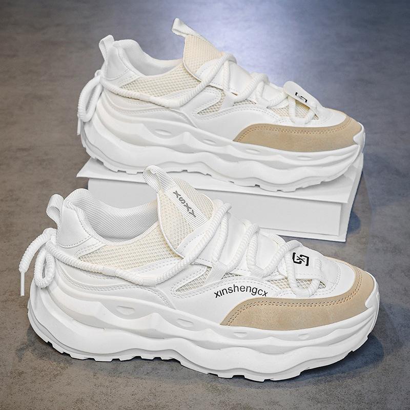 Men's shoes summer 2025 new breathable sports casual mesh shoes men's fashion thick-soled height-increasing running dad shoes