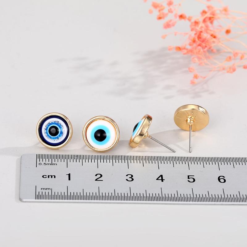 1 Paar für Evil Eye Ohrstecker Türkische Blaue Augen Amulett Ohrringe Teufelsauge zum Schutz Ohrring für Damen Glücksbringer J