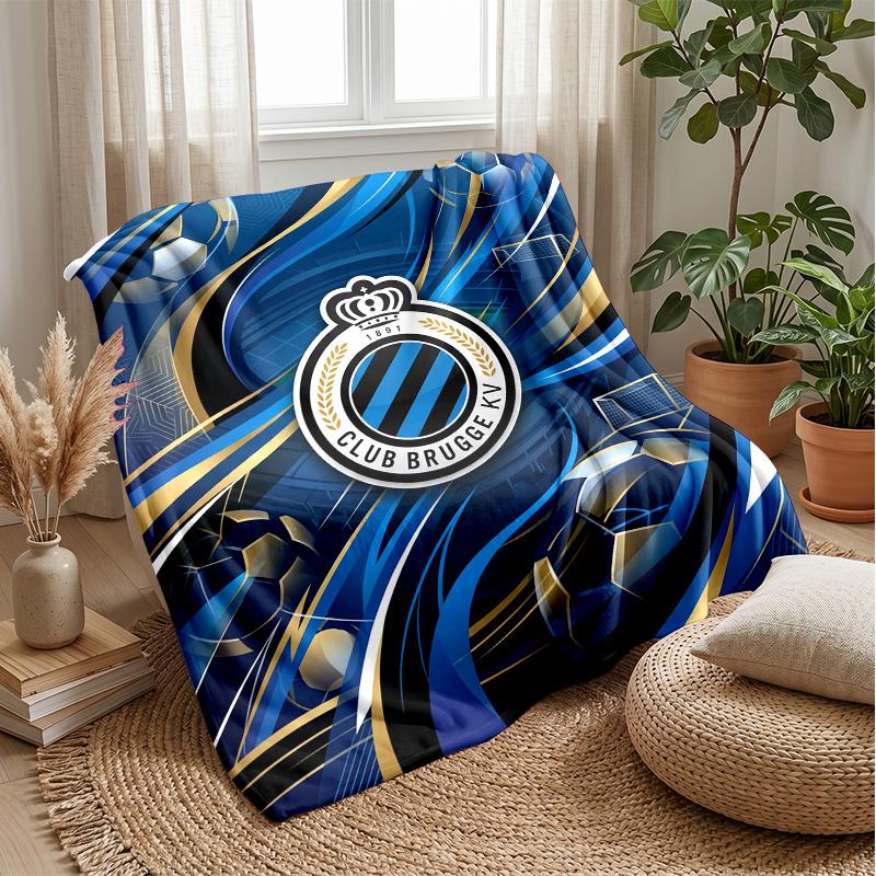 Coperta morbida in pile flanella Club Brugge FC Leggera Accogliente Calda Coperta da lancio per Divano Letto Decorazione Casa