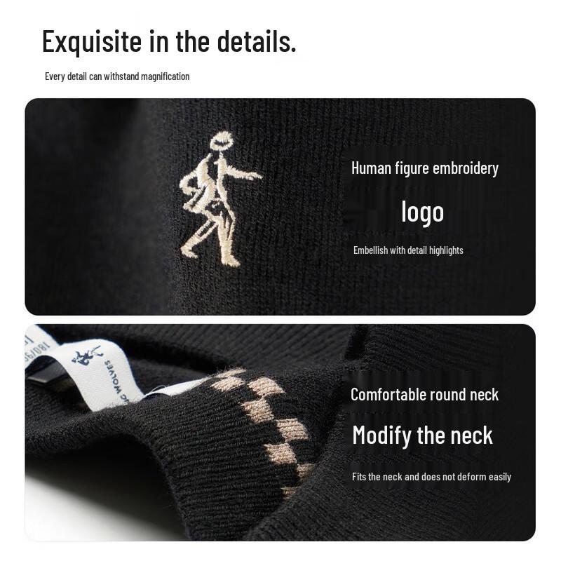 Men's Lambswool Blend Round Neck Sweater