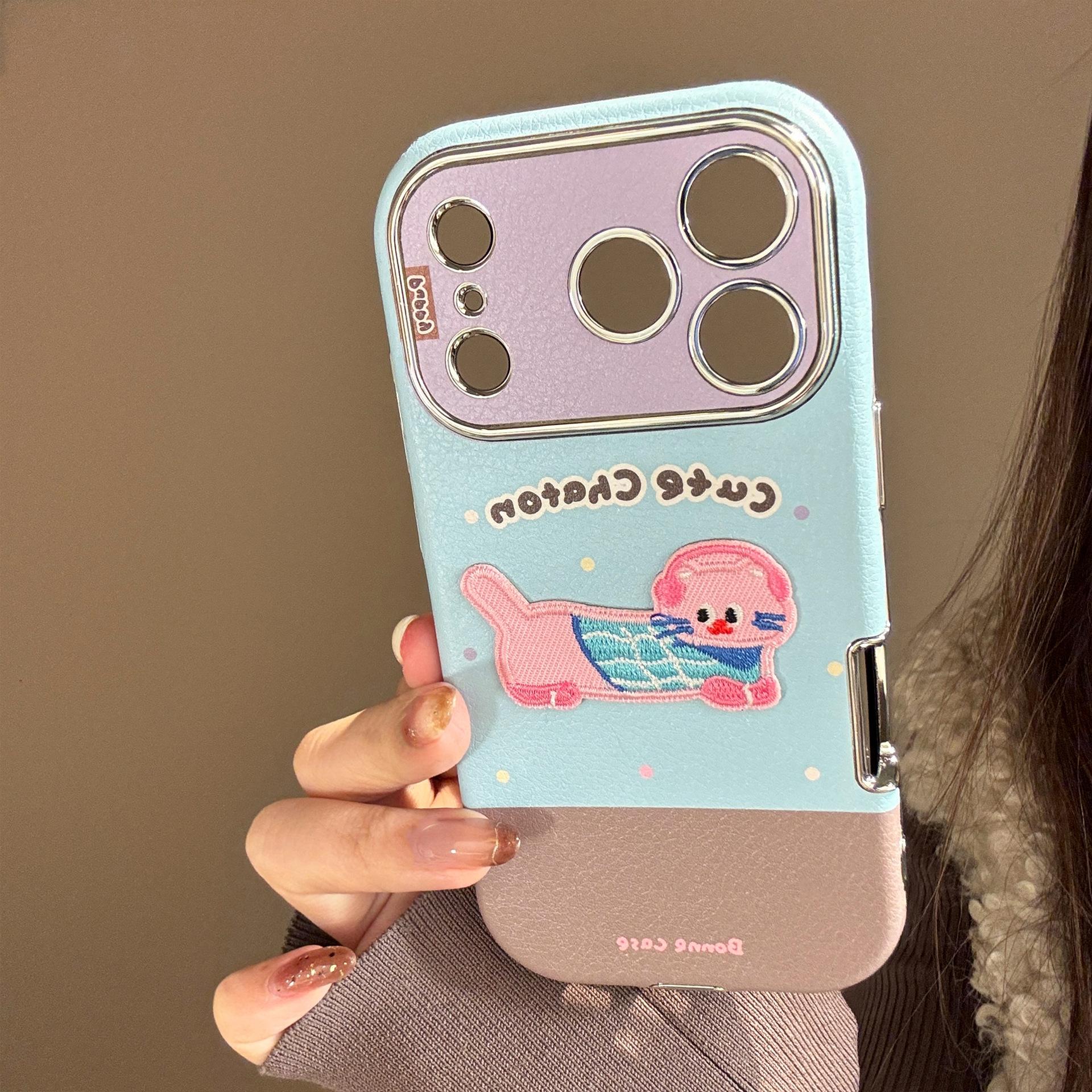 

Вышитые котята и щенки для IPhone17promax для Apple 16 Чехол для мобильного телефона 15 для 13 Цветная кожа 11 Зеркало 11 6.1