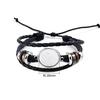 Bracciale a polsino in pelle antico Braccialetto Base vuota Adatta per foto rotonda da 20 mm Impostazione cabochon in vetro Vassoio con lunetta Fai da te Creazione di gioielli
