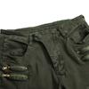 Motorcycle Cargo Pants Pleats Multi Pockets Solid Color Slim Fit Streetwear Hip