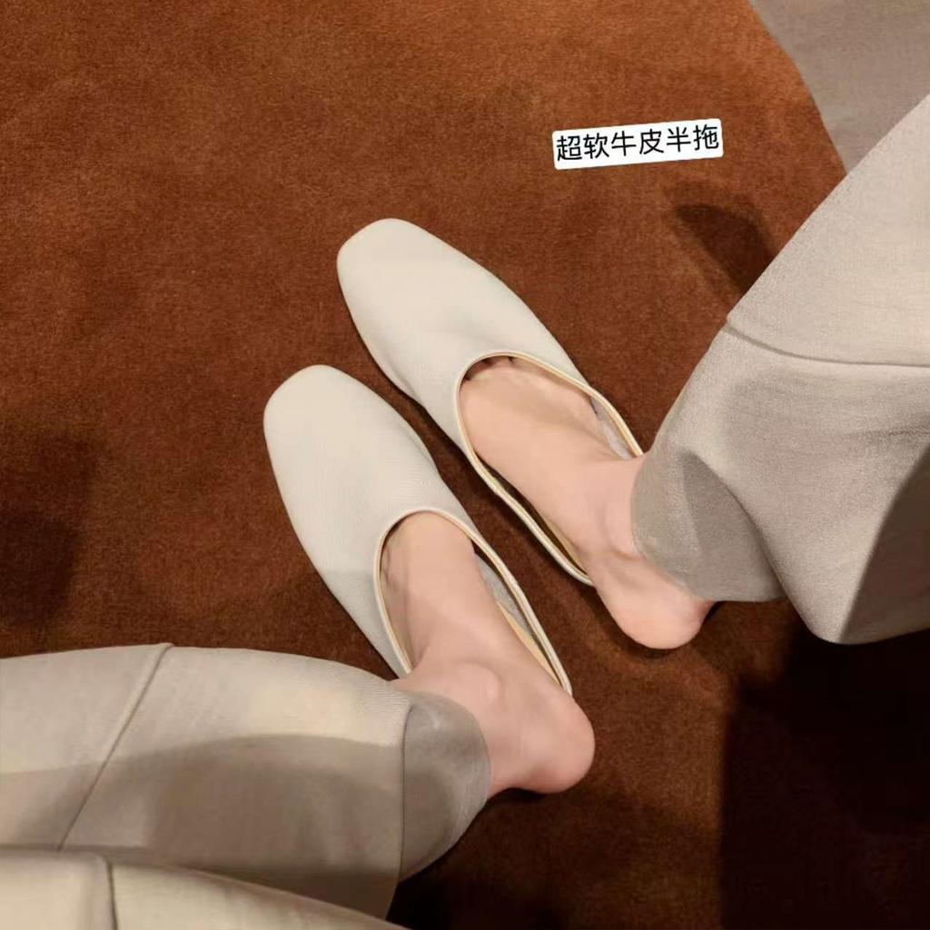 Ovčí kůže hroznová matka líný bi připravený měkký voskový dobře nositelný taška hlava pantofle dámské letní nosit šlapací muller poloviční pantofle