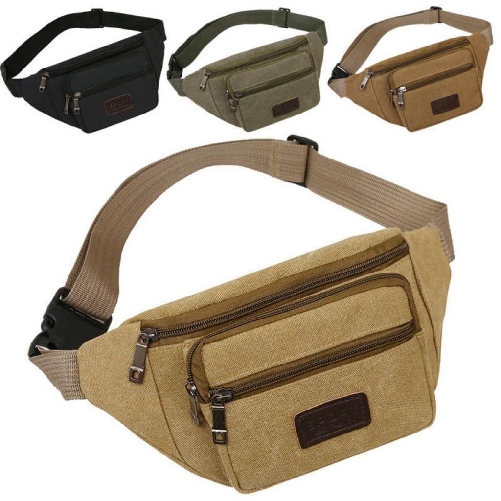 Korean Canvas Thickened Waist Bag & Mobile Phone Wallet