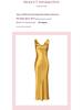 Haute Couture Elegant Satin Drape Neck Backless Dress