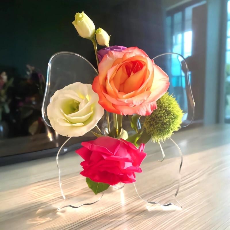 Clear Acrylic Butterfly Frame Vases Unique Art Flower Holder Container for Home Office Wedding Centerpieces Decors Gift