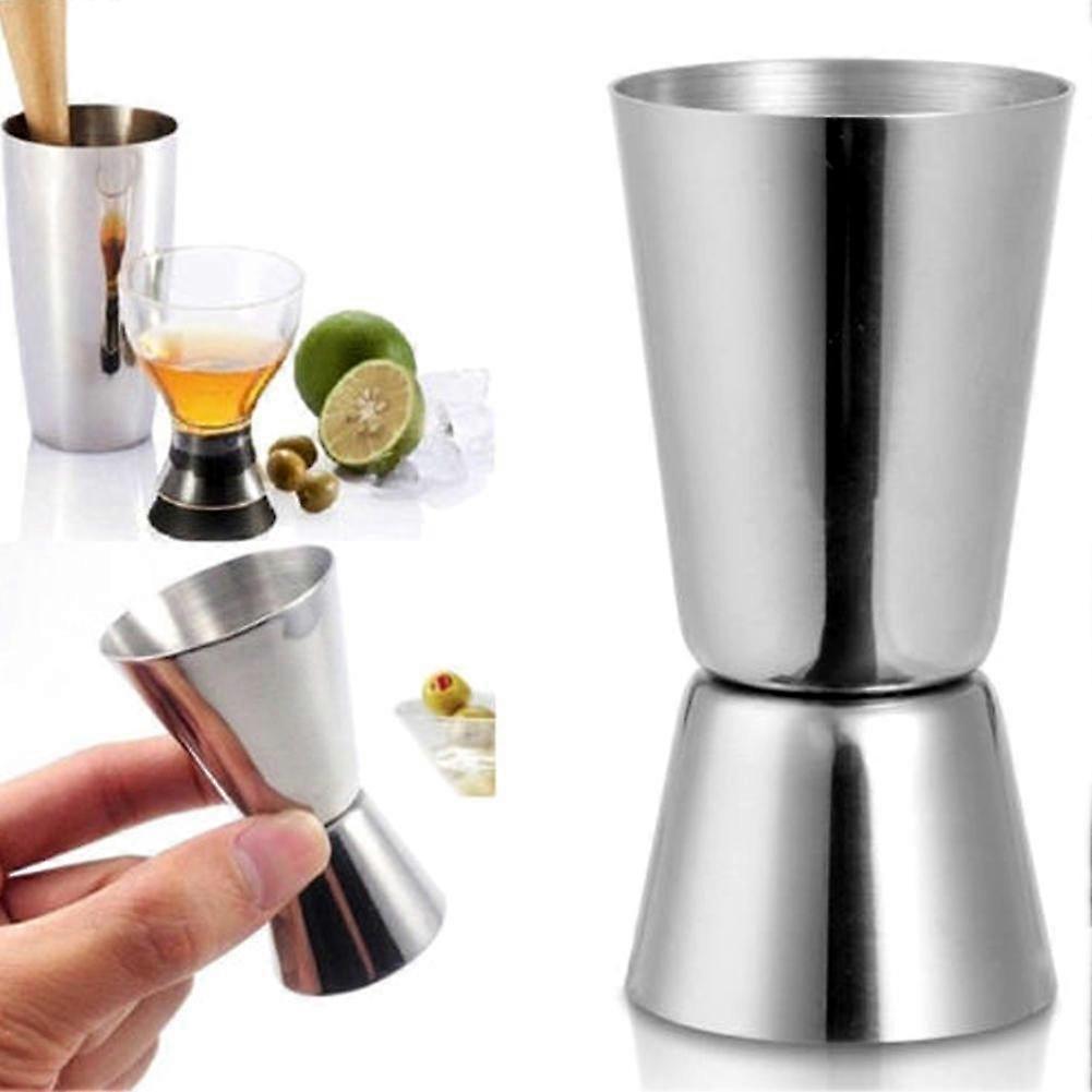 Steel Double Single Shot Measure Spirit Bar Cocktail Cup Drink