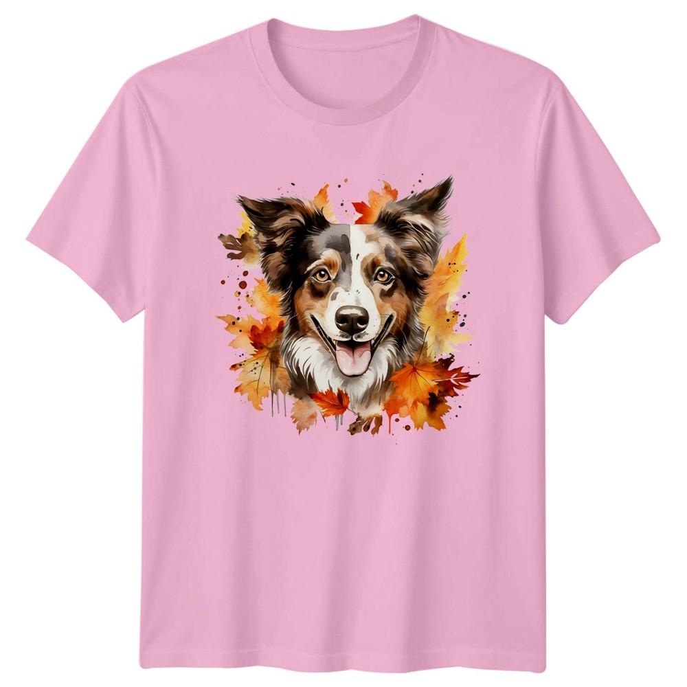 Cute Fall Dog Watercolor Clipart TShirt Aussie Dog Gift For Him And Her