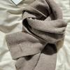 Korean Style Wool Solid Color Knitted Scarf Winter Versatile Neck Warmer High-End Gift for Women and Men