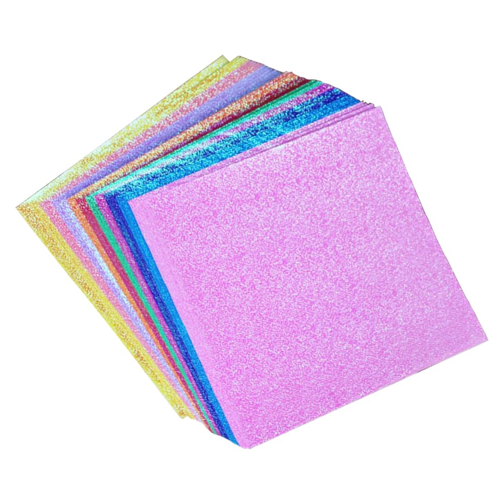 50 Sheets of Sparkly Origami Aurora Foil Colorful Paper Glitter Thousand DIY Craft 10 Colors Paper, Colors, Origami, Single-Sided Origami, Art, Paper,