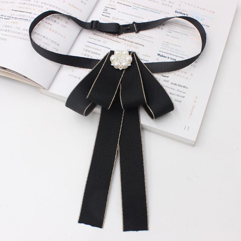 

Женский простой галстук-бабочка, аксессуар для воротника 04 чёрный