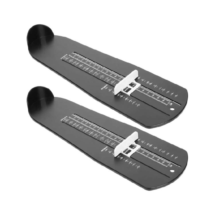

2 Piece Ergonomic Foot Length Measuring Tools With Clear Markings Lightweight Portable Foot Measurement Ruler Shoe Sizer чорний